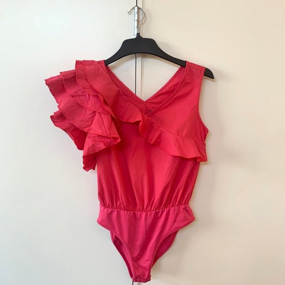 Pink Ruffle Bodysuit NWOT - Picture 5 of 6